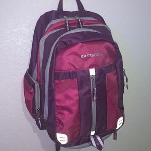 Purple backpack with 6 different pockets